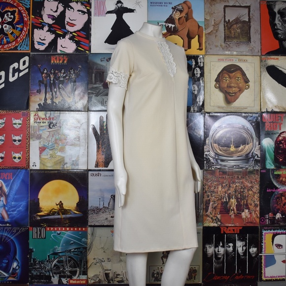 SOLD True Vintage 60s Midi Shift Dress Jackie O - Picture 2 of 6